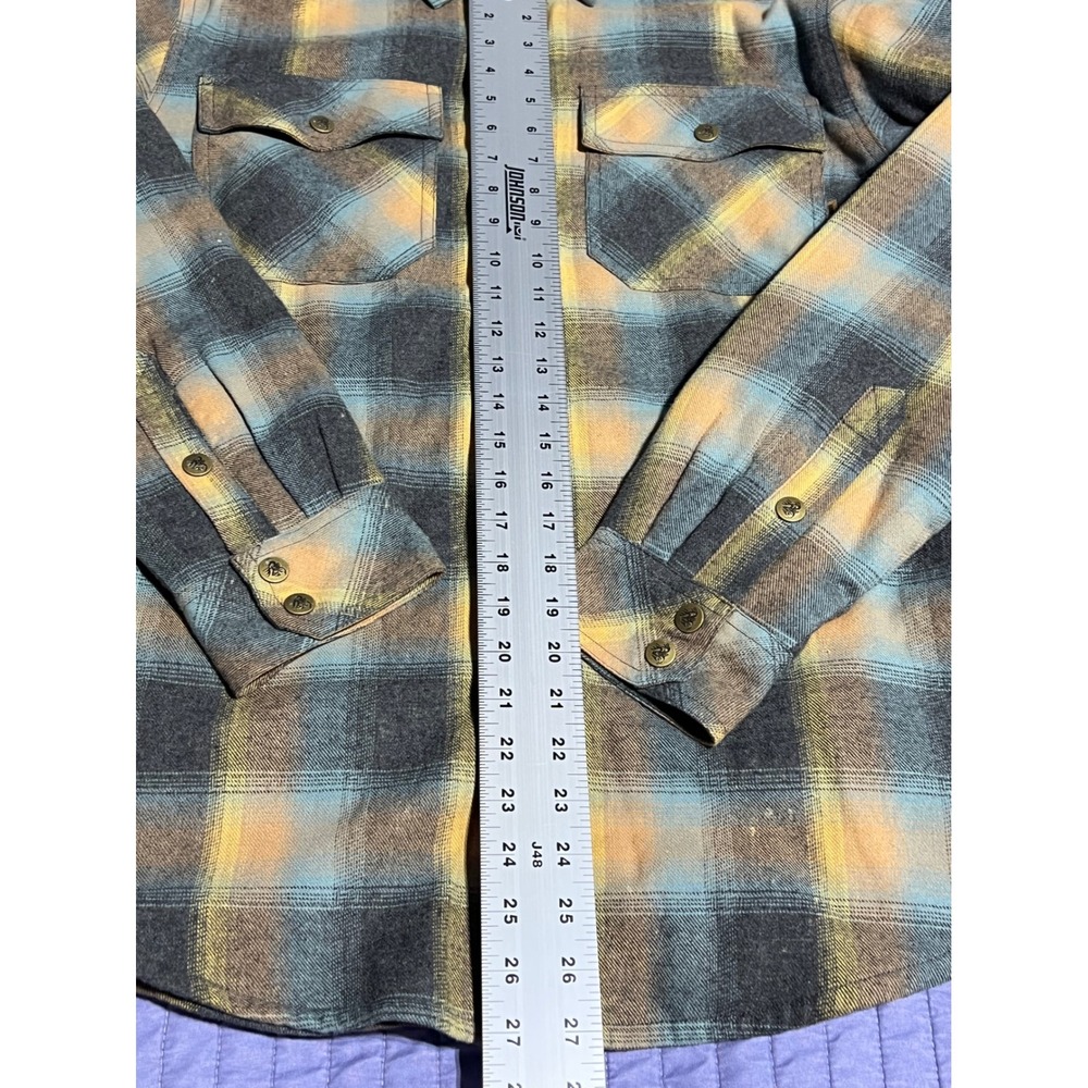 Legendary Whitetails Mens Plaid Thermal Lined Flannel Shirt Jacket Blue Tan MD - Picture 12 of 16